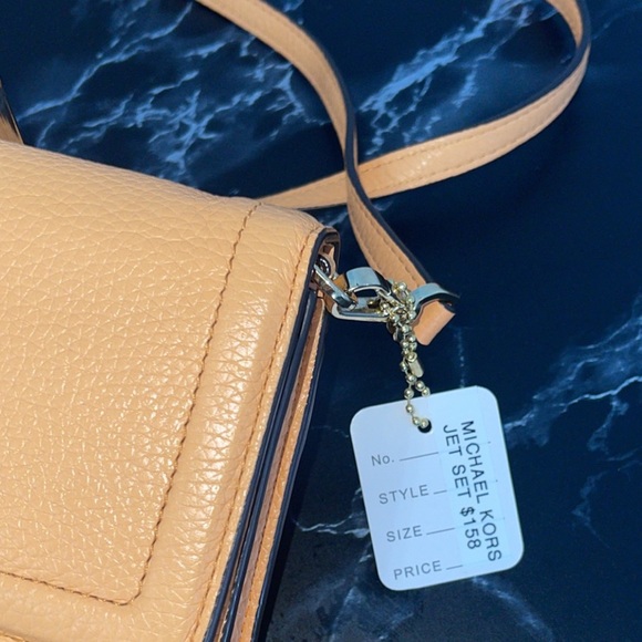 MICHAEL MICHAEL KORS Jet Set Charm Small Phone Crossbody Light Orange AUTHENTIC - Picture 4 of 11